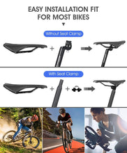 Load image into Gallery viewer, Ultra Light Comfortable Bicycle Saddle Mountain Road Bike Seat Soft Leather Hollow Breathable Cushion Seat Ergonomics Design Breathable Suspension Gel Bike Saddle Cushion For Mountain Bike Road Bike
