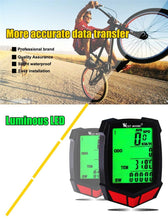 Load image into Gallery viewer, Bicycle Computer Wireless 20 Functions Speedometer Odometer Cycling Wireless Bike Computer Waterproof Bicycle Speedometer Odometer Support Smart Sensor LCD Backlight Display For Road Cycling
