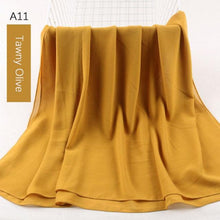 Load image into Gallery viewer, Fashion Soft Long Plain High Quality Premium Heavy Lightweight Elegant Chiffon Hijab Scarf  Scarves Hijabs Lightweight Islamic Head Wear Escharpe Shawls Long Shawls For Women
