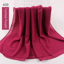 Load image into Gallery viewer, Fashion Soft Long Plain High Quality Premium Heavy Lightweight Elegant Chiffon Hijab Scarf  Scarves Hijabs Lightweight Islamic Head Wear Escharpe Shawls Long Shawls For Women
