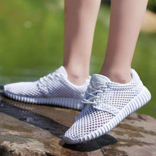 Load image into Gallery viewer, Womens Fashion Casual Sneakers Lightweight Comfortable Breathable Lace-up Mesh Couples Shoes Lightweight Casual Walking Shoes Breathable Mesh Fashion Sneakers
