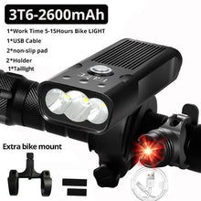 Load image into Gallery viewer, 10000mAh Bike Light USB Rechargeable 5000 Lumens Bike Headlight LED Super Bright Front Lights And Back Rear Light Set For Night Riding Bicycle Lights Front And Back Rechargeable With 3 Modes
