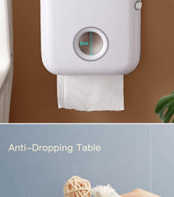 Load image into Gallery viewer, Toilet Paper Holder Stand Wall Mounted Waterproof Paper Towel Dispenser Holder Tissue Box Toilet Roll Holder For Toilet Paper Toilet Paper Roll Holder With Shelf And Drawer Adhesive Bathroom Tissue Box Holder Wall Mount Facial Toilet Tissue Paper Storage
