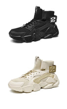 Load image into Gallery viewer, Modern High Top Beige Men's Sneakers Chunky Men Shoes Fashion Casual Breathable Men's Height Increasing Casual Outdoor High Quality Sport Sneakers
