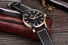 Load image into Gallery viewer, New Black Casual Fashion Simple Men's Watch Analog Quartz Waterproof Luxury Leather Strap Men Elegant Watch
