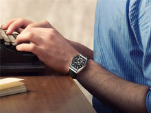 Load image into Gallery viewer, New Quartz Business Mens Luxury Watch Classic Retro Rectangle Analog Waterproof Fashion Leather Strap Wrist Watch
