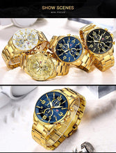 Load image into Gallery viewer, Luxury Gold Mens Watches Elegant Stainsteel Steel Strap Waterproof Sport Analog Quartz Luminous Hands Watch
