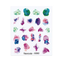 Load image into Gallery viewer, Black Lines Flower Leaves Water Decals Stickers Floral Face Marble Pattern Slider For Nails Summer Nail Art Decoration Summer Stickers on Nails Simple Summer Slider for Manicure Nail Art Watermark Manicure Decor
