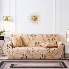 Load image into Gallery viewer, Elastic Plain Floral Printing  Sofa Cover Stretch for Living Room Couch Cover Chair Protector 1/2/3/4 Seater Printed Couch Cover for 3 Cushion Couch  Floral Pattern Sofa Cover with Separate Cushion Cover Pieces Stretch Sofa Slipcover
