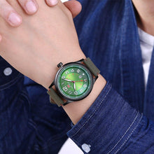 Load image into Gallery viewer, Casual Sport Mens Watch Luxury Green Round Design Waterproof Analog Quartz Classic Fashion Wrist Watch
