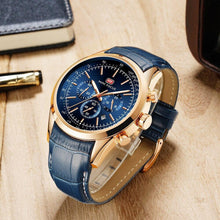Load image into Gallery viewer, Black Luxury Men Watch Waterproof Multifunction Quartz Wrist Watches Elegant Leather Strap Sport Design

