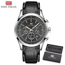 Load image into Gallery viewer, Black Luxury Men Watch Waterproof Multifunction Quartz Wrist Watches Elegant Leather Strap Sport Design
