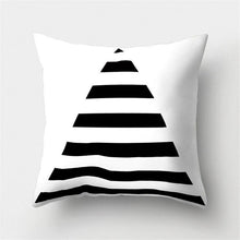 Load image into Gallery viewer, Black White Geometric Cushion Cover Pillowcase Sofa Cushions Decorative Pillow Covers Stripe Pattern Throw Pillow Case Daily Decorations Sofa Throw Pillow Case Cushion Covers Pillowcase Polyester Home Decor Pillow Cases 45x45CM
