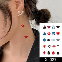 Load image into Gallery viewer, Elegant Small Waterproof Temporary Tattoo Sticker Makeup Flame Finger Black Square Rose Flower High Quality Design For Womens

