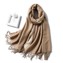 Load image into Gallery viewer, New Fashion Winter Soft Thick Warm Colorful Cashmere Scarf Elegant Escharpe Shawls Scarf Shawls Wraps Lightweight Lady Solid Scarves Fashion Tassels Blanket For Women
