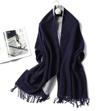 Load image into Gallery viewer, New Fashion Winter Soft Thick Warm Colorful Cashmere Scarf Elegant Escharpe Shawls Scarf Shawls Wraps Lightweight Lady Solid Scarves Fashion Tassels Blanket For Women
