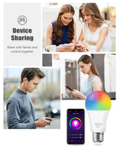 Load image into Gallery viewer, Smart Light Bulb E27 LED Lamp RGB+White+Warm White Work With Alexa Google Home Dimmable Timer Function RGB LED Bulb Bulb-Timer  Sunrise  Sunset Dimmable Multicolo Warm White No Hub Required Compatible With Alexa Google Home Assistant
