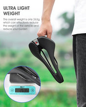 Load image into Gallery viewer, Leather Bike Saddle Road Bike Front Seat Cycling Saddles For Mens Breathable Hollow Cushion Bicycle Saddle Comfort Bike Saddle Ergonomic Waterproof Bicycle Seat For Road Bike Mountain Bike Seats
