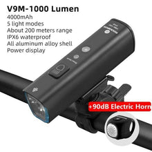Load image into Gallery viewer, Bike Light Front Lamp USB Rechargeable LED 4800mAh Bicycle Light Waterproof Bicycle Light Set USB  Rechargeable Super Bright Bike Headlight For Night Riding Bracket 1000LM
