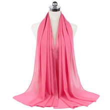 Load image into Gallery viewer, Luxury Fashion Long Soft Solid Chiffon Scarf Head Wrap Echarpe Shawl Lightweight Headscarf Instant Ready To Wear Elegant Hijab Scarf Wrap Muslim Shawl Islamic Hijabs Arab Wrap Head Scarves For Women
