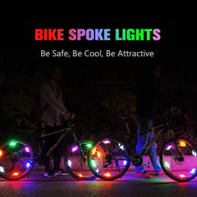Load image into Gallery viewer, Bike Spoke Light Bicycle Wire Tyre Silicone LED Cycling Wheel Wire Warning Glowing Lamp Ultra Bright Waterproof Bicycle Spoke Lights Cycling Decoration Safety Warning Tire Strip Light
