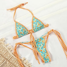 Load image into Gallery viewer, Summer Bikini Luxury Swimwear Women Folds Bikini Set Women's Bikini Set Two Piece Ribbed Front Back Self-tie Triangle Bikini Charming Bottom Bathing Suit Women Swimsuit Lace Up Bikinis For Beach
