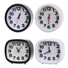 Load image into Gallery viewer, Square Round Small Alarm Clock Snooze Silent Sweeping Wake Up Table Clock Travel Alarm Clock Analog Small Simple Battery Operated Clock Non Ticking Alarm Clock Snooze Light Functions Bedside Table Clock  Battery Powered Compact Portable Travel Alarm Clock
