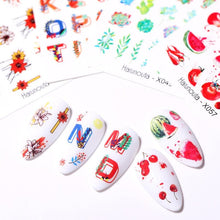 Load image into Gallery viewer, Nails Sticker Nail Art Decorations Flowers Leaves Decals Water Transfer Sliders Woman Face Fruit Foil Manicures Wraps  Water Transfer Nail Decals Sticker For Pretty Girl Self-Adhesive Nail Decals Designer Nail Stickers for Acrylic Decal
