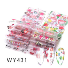 Load image into Gallery viewer, Holographic Nail Foil Transfer Set Sticker Decal Nail Art Foils Designer Marble Nail Decoration Sliders Wraps Manicure  Women Kids Girls Manicure Decoration Nail Art Supplies 3D Self-Adhesive Nail Decals Designer Nail Stickers for Acrylic Nails

