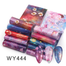 Load image into Gallery viewer, Holographic Nail Foil Transfer Set Sticker Decal Nail Art Foils Designer Marble Nail Decoration Sliders Wraps Manicure  Women Kids Girls Manicure Decoration Nail Art Supplies 3D Self-Adhesive Nail Decals Designer Nail Stickers for Acrylic Nails
