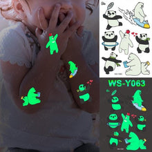 Load image into Gallery viewer, Luxury Luminous Tattoo Stickers Unicorn Stars Temporary Waterproof Luminous Fake Tattoos Stickers Dinosaur Butterfly For Children
