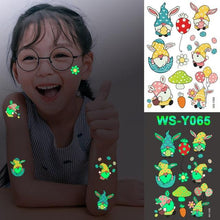 Load image into Gallery viewer, Luxury Luminous Tattoo Stickers Unicorn Stars Temporary Waterproof Luminous Fake Tattoos Stickers Dinosaur Butterfly For Children
