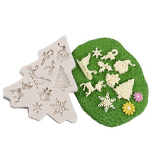 Load image into Gallery viewer, Christmas Decorating Pattern Silica Gel Cake Molds Baking Appliance Chocolate Sugar Cake Decoration Tools Silicone Mold Christmas Tree Snowman Santa Socks Bells Snowflake Shapes Mold Baking Tray
