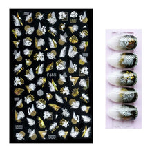 Load image into Gallery viewer, 3D Nail Stickers Leaves Butterfly Panda Love Heart Design Stickers For Nails Manicure Foil Nail Art Decor  Girls Manicure Decoration Nail Art Supplies 3D Self-Adhesive Nail Decals Designer Nail Stickers for Acrylic Nails

