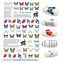 Load image into Gallery viewer, 3D Nail Stickers Leaves Butterfly Panda Love Heart Design Stickers For Nails Manicure Foil Nail Art Decor  Girls Manicure Decoration Nail Art Supplies 3D Self-Adhesive Nail Decals Designer Nail Stickers for Acrylic Nails
