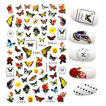 Load image into Gallery viewer, 3D Nail Stickers Leaves Butterfly Panda Love Heart Design Stickers For Nails Manicure Foil Nail Art Decor  Girls Manicure Decoration Nail Art Supplies 3D Self-Adhesive Nail Decals Designer Nail Stickers for Acrylic Nails
