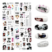 Load image into Gallery viewer, 3D Nail Stickers Leaves Butterfly Panda Love Heart Design Stickers For Nails Manicure Foil Nail Art Decor  Girls Manicure Decoration Nail Art Supplies 3D Self-Adhesive Nail Decals Designer Nail Stickers for Acrylic Nails
