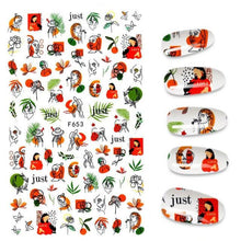 Load image into Gallery viewer, 3D Nail Stickers Leaves Butterfly Panda Love Heart Design Stickers For Nails Manicure Foil Nail Art Decor  Girls Manicure Decoration Nail Art Supplies 3D Self-Adhesive Nail Decals Designer Nail Stickers for Acrylic Nails
