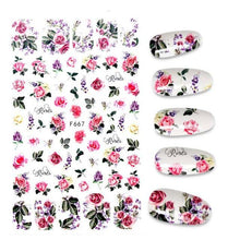 Load image into Gallery viewer, 3D Nail Stickers Leaves Butterfly Panda Love Heart Design Stickers For Nails Manicure Foil Nail Art Decor  Girls Manicure Decoration Nail Art Supplies 3D Self-Adhesive Nail Decals Designer Nail Stickers for Acrylic Nails
