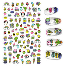 Load image into Gallery viewer, 3D Nail Stickers Leaves Butterfly Panda Love Heart Design Stickers For Nails Manicure Foil Nail Art Decor  Girls Manicure Decoration Nail Art Supplies 3D Self-Adhesive Nail Decals Designer Nail Stickers for Acrylic Nails
