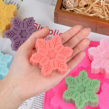 Load image into Gallery viewer, Snowflake Chocolate Mold Soap Silicone Ice Tray Cake  Christmas Mould 6 Cavities Baking Pastry Tools Silicone Snowflake Molds Cake Pans Cookie Trays Handmade Soap Making Mould
