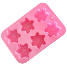 Load image into Gallery viewer, Snowflake Chocolate Mold Soap Silicone Ice Tray Cake  Christmas Mould 6 Cavities Baking Pastry Tools Silicone Snowflake Molds Cake Pans Cookie Trays Handmade Soap Making Mould
