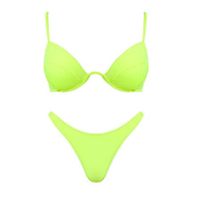 Load image into Gallery viewer, High Waist Bikini Push Up Swimsuit Leopard Swimwear Women Bikini Set Swimsuits For Women V-Wired Underwire Push Up High Cut Bikini Set Two Pieces Bathing Suits Women Bathing Suit
