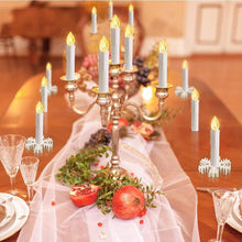 Load image into Gallery viewer, Christmas Tree Clip Candle Warm White Battery Operated Waterproof LED Flameless Taper Ivory Floating Candles with Remote Timer Ideal For Home Flameless Flashing With Remote And Suction Cup LED Candles For Halloween Birthday Garden Decoration
