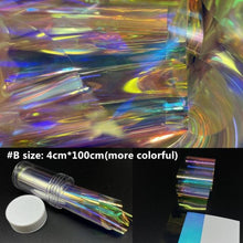 Load image into Gallery viewer, Aurora Nails Glass Foil Film Sticker Cellophane Paper Korean Nail Trend Design Ice Cube Manicure Accessories Heart Nail Art Stickers Glitter Decals Decoration Stickers Glitter Decals Love Nail Sequins Laser Heart Nail Supplies Sparkle Nail
