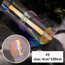 Load image into Gallery viewer, Aurora Nails Glass Foil Film Sticker Cellophane Paper Korean Nail Trend Design Ice Cube Manicure Accessories Heart Nail Art Stickers Glitter Decals Decoration Stickers Glitter Decals Love Nail Sequins Laser Heart Nail Supplies Sparkle Nail
