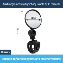 Load image into Gallery viewer, Adjustable Bicycle Convex Rearview Mirror Road Handlebar Back Eye Cycling Rear View Mirrors Adjustable Rotatable Handlebars Mounted Plastic Convex Mirror For Outdoor Mountain Road Bikes
