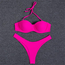Load image into Gallery viewer, Bikini Push Up Swimsuit Female Swimwear Women's Bathing Suits Push Up Underwire Bikini Set Padded Two Piece Swimsuits Women Two-pieces Durable Bikini Set With Bra Cup Modern Bathing Suit
