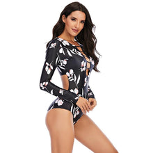 Load image into Gallery viewer, Surfing Swimsuit For Women Bikini Long Sleeve Swimwear Tiger Print Push Up Summer Bath Suit Two Piece Surfing Rash Guard Bikini Long Sleeve Swimsuit Set
