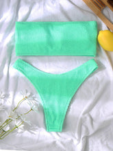 Load image into Gallery viewer, Bikinis Swimsuit Women Push Up Bikini Set  Female Swimwear Women's Strapless Solid Color 2 Pieces Bathing Suit Swimsuit Swimsuits Off Shoulder High Waist Bathing Suit High Cut Swimwear For Summer
